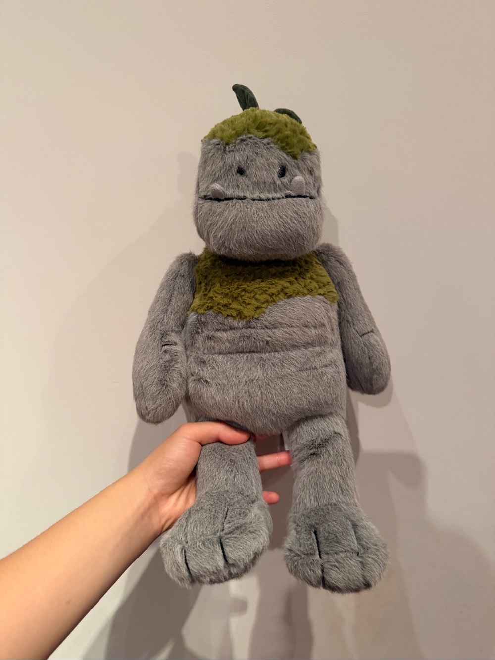 Jellycat Soft Gray and Green Plush Dinosaur Stuffed Toy rockelton
